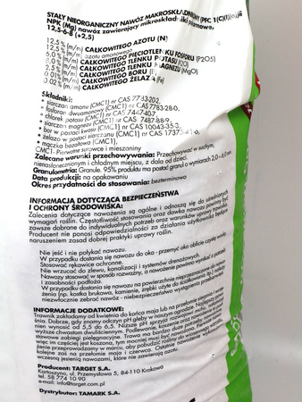 Nawóz do trawnika zagęszczający murawę z mikroelementami – 20 kg Target