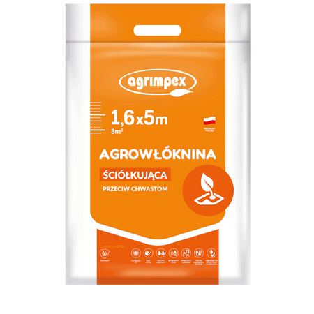 Agrowłóknina Ściółkująca Przeciw Chwastom + Szpilki – 1,6x5 m Agrimpex