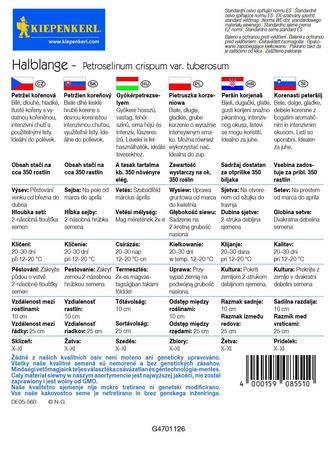 Pietruszka korzeniowa 'Halblange' – Kiepenkerl