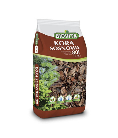 Kora Sosnowa Średnia 5-40 mm – Paleta 36 x 80 litrów Biovita 
