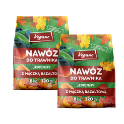 Jesienny nawóz do trawnika z mączką bazaltową – 16 kg (2x8 kg) Vegano