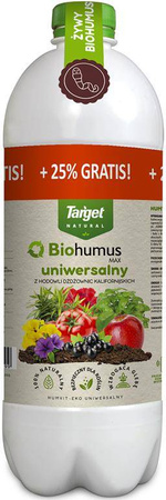 Biohumus Max uniwersalny do warzyw, owoców i ziół – kwasy humusowe – 1,25 l Target | 25% GRATIS