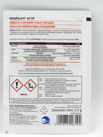 Mospilan 20 SP – Na Mszyce i Inne Szkodniki – 2,4 g Target