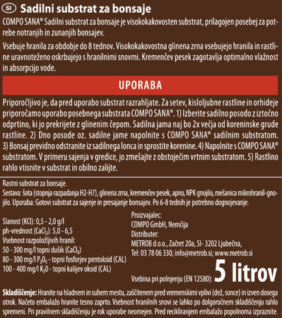 Podłoże do bonsai – 5 l Compo