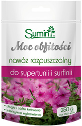 Nawóz rozpuszczalny do supertunii i surfinii Moc Obfitości – 250 g Sumin