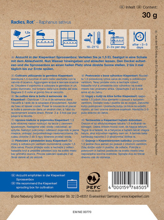 Rzodkiewka Czerwona – Nasiona Na Kiełki – Kiepenkerl