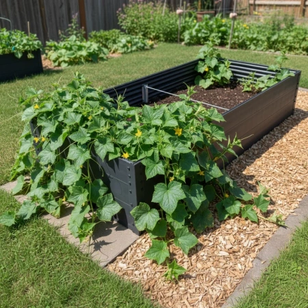 Warzywniak – podwyższana grządka – szary GPPS 150 x 75 x 30 cm Vegano