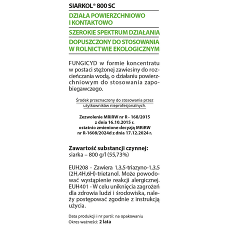 Siarkol 800 SC zapobiega chorobom krzew i krzewów, róży oraz roślin ozdobnych – mączniak – 25 ml Target