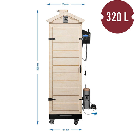 Modułowa wędzarnia sklejkowa 320L IQ z kółkami Browin