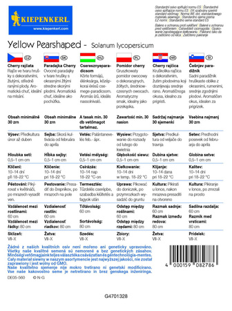 Pomidor Cherry 'Yellow Pearshaped' – Kiepenkerl