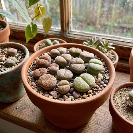 Żywe kamienie szczęścia (Lithops) – rozmiar sadzonki M