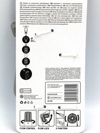 Zraszacz HYDRON + Złączki 1/2" 5/8" – 50-760 Cellfast
