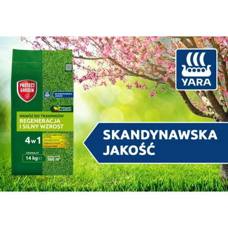 Nawóz do trawników (z azotem, fosforem i potasem) – Witaminy dla rośliny – 14 kg Protect Garden