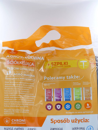 Agrowłóknina Ściółkująca Przeciw Chwastom + Szpilki – 1,6x10 m Agrimpex