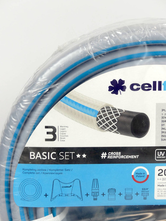Zestaw BASIC – Wąż 20 m + Zraszacz + Przyłącza + Wieszak – 10-450 Cellfast