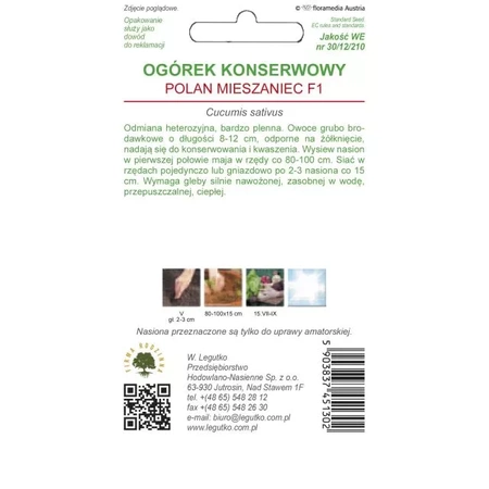 Ogórek 'Polan' F1 – 5 g Legutko