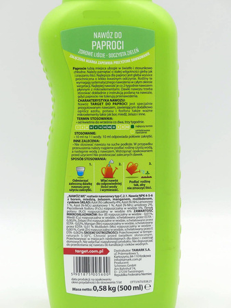 Nawóz do paproci domowych wspierający kolor liści – do paprotki – 0,5 l Target