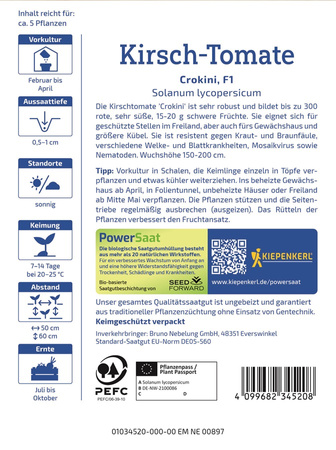 Pomidor koktajlowy 'Crokini' F1 - Nasiona Otoczkowane - Kiepenkerl