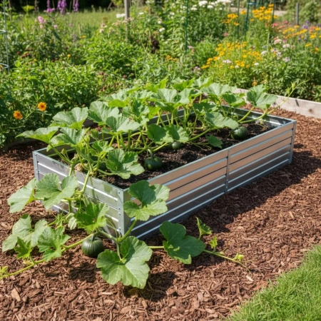 Warzywniak – podwyższona grządka – ocynk – Vegano - 150 x 75 x 30 cm