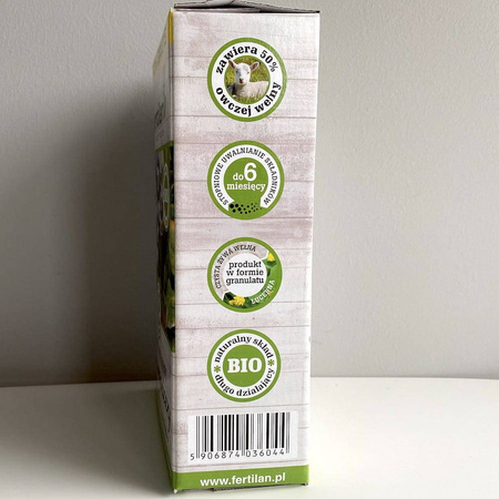 Nawóz wieloskładnikowy organiczny z wełną owczą – do owoców – 1,2 kg Fertilan L