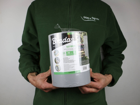 Taśma Ogrodzeniowa – Jasnoszara – 19 cm x 35 m Bradas