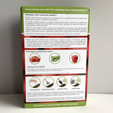 Zielony nawóz organiczny – do pomidorów, ogórków, papryki i cukinii – 1,2 kg Ekofert L