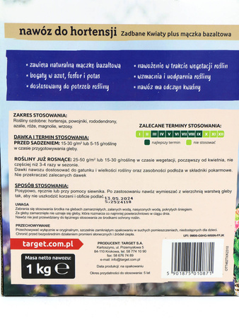 Nawóz do hortensji z mączką bazaltową – zwiększa odporność roślin – 1 kg Target