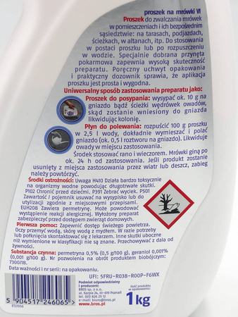 Proszek Na Mrówki – 1 kg Bros