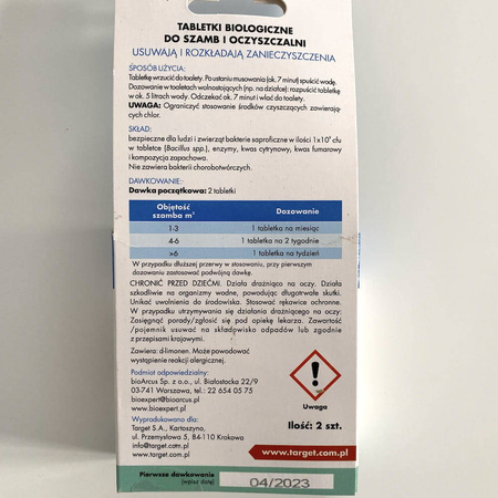 Tabletki Biologiczne Do Szamba i Oczyszczalni – 2 szt. Target