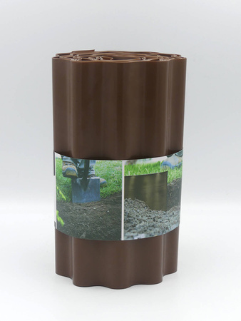 Obrzeże Trawnikowe Faliste BRĄZOWE – 25 cm x 9 m Bradas