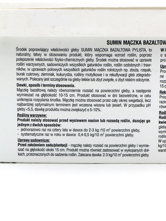 Mączka bazaltowa – nawóz mineralny w wiaderku – na szkodniki roślin –  3 kg Sumin