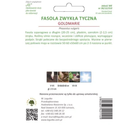 Fasola Szparagowa 'Goldmarie' – 10 g Legutko 