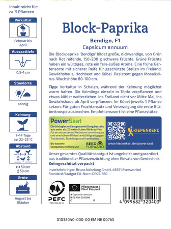 Papryka 'Bendigo' F1 – Nasiona Otoczkowane – Kiepenkerl