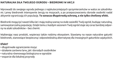 Mszyca Stoper – 300 larw biedronki dwukropki – na 15 roślin lub 15 m²