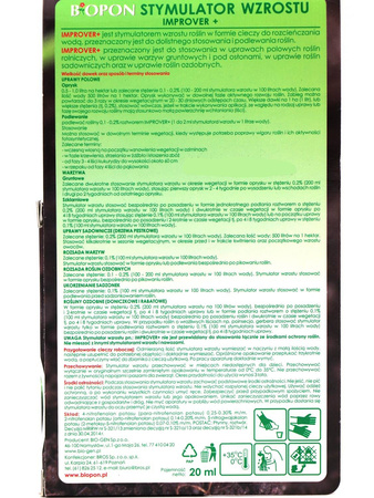 Improver+ – Stymulator Wzrostu Roślin – 20 ml Bopon