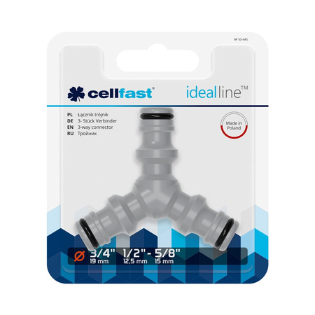 Łącznik Trójnik Złączka 3/4", 1/2", 5/8" – 50-645 Cellfast