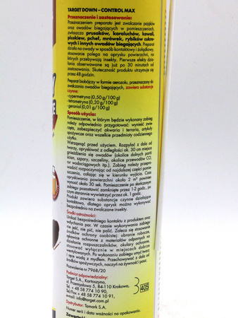 Down Control Max – Zwalcza Owady Biegające – 300 ml Target