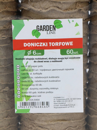 Doniczki Torfowe Okrągłe Ø6 cm – 60 szt.