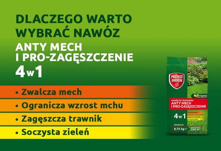 Nawóz do trawników 4w1 ANTY MECH + Pro-Zagęszczenie – 8,75 kg Protect Garden