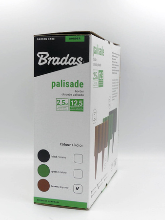 Obrzeże Palisada BRĄZOWE – 2,5 m Bradas