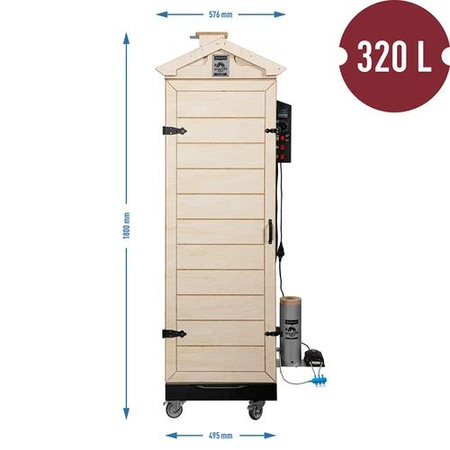 Modułowa wędzarnia elektryczna PLYWOOD 320L, kółka Browin