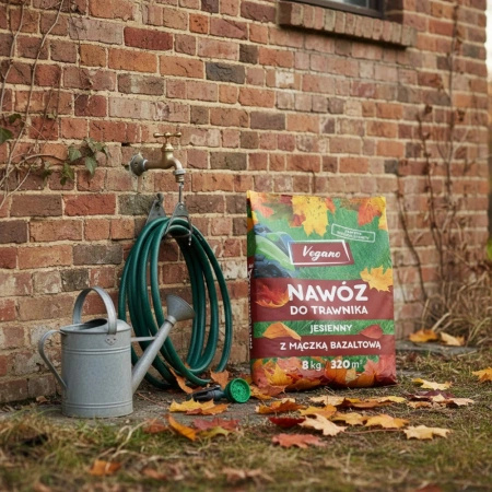 Jesienny nawóz do trawnika z mączką bazaltową – 24 kg (3x8 kg) Vegano