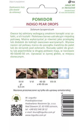 Pomidor Indigo Pear Drops 0.30g Legutko