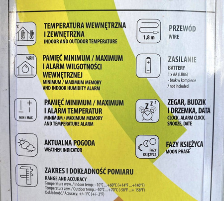 Stacja Pogodowa – Termometr, Higrometr, Zegar – Browin