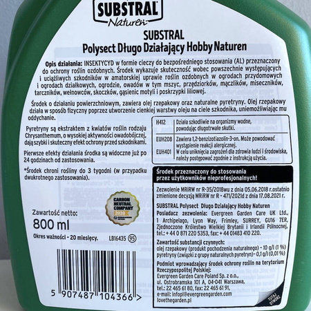 Polysect Naturen Spray na mszyce, ćmę bukszpanową, gąsienice, przędziorki, mączliki, tarczniki, wełnowce – 800 ml Substral