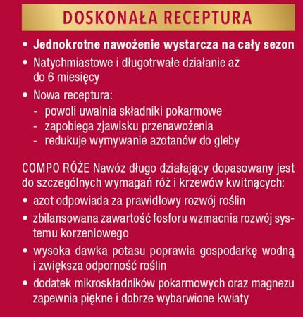 Nawóz do róż w gruncie i w donicach – długo działający – 850 g Compo
