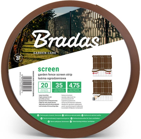 Taśma Ogrodzeniowa – Brązowa – 4,75 cm x 35 m Bradas