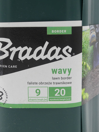 Obrzeże Trawnikowe Faliste ZIELONE – 20 cm x 9 m Bradas
