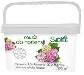 Nawóz do hortensji ogrodowych i bukietowych – wspiera obfite kwitnienie – 2,5 kg Sumin