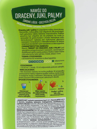 Płynny Nawóz Do Draceny Juki i Palm – Zdrowe Rośliny – 500 ml Target